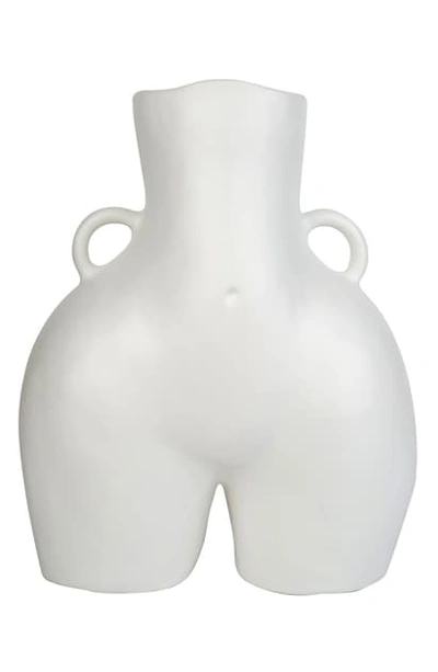 Shop Anissa Kermiche Love Handles Vase In White Matte Glaze