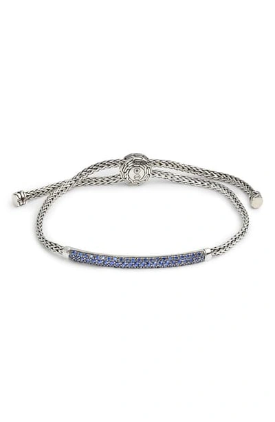 Shop John Hardy Classic Chain Pull Through Bracelet In Silver/ Blue Sapphire