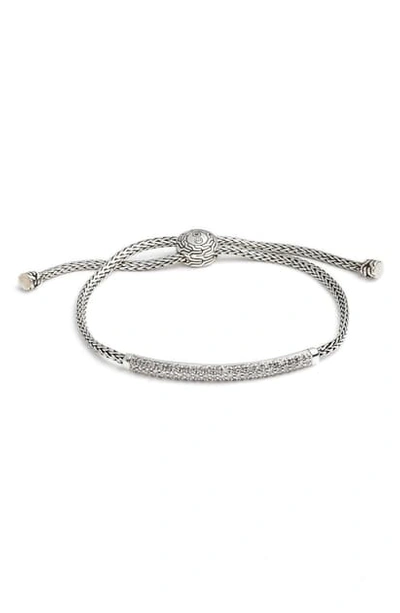 Shop John Hardy Classic Chain Pull Through Bracelet In Silver/ Diamond