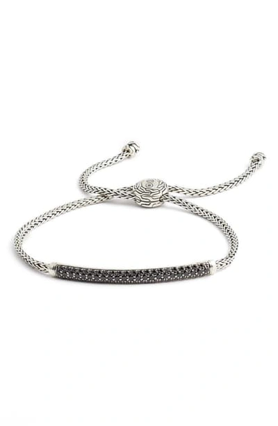 Shop John Hardy Classic Chain Pull Through Bracelet In Silver/ Black Sapphire