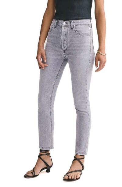 Shop Agolde Nico High Waist Ankle Slim Fit Jeans In Foretold