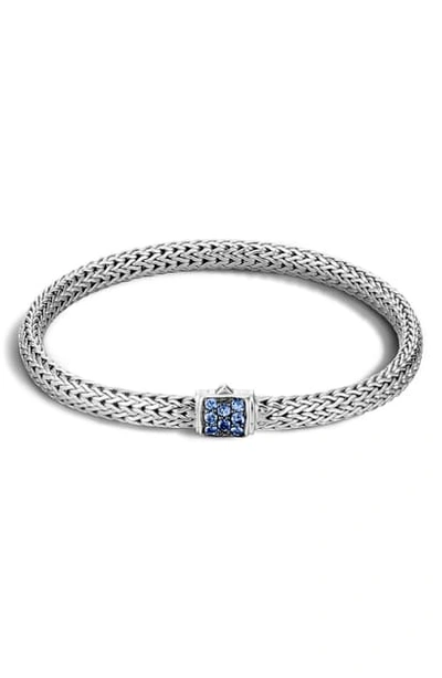 Shop John Hardy Classic Chain 5mm Bracelet In Silver/ Blue Sapphire