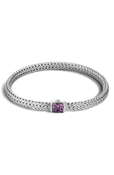 Shop John Hardy Classic Chain 5mm Bracelet In Silver/ Amethyst