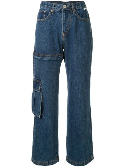 Shop Pushbutton Transformer Two-way High-rise Jeans In Blue