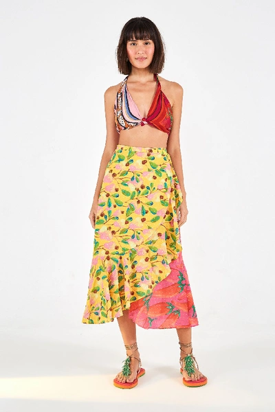 Shop Farm Rio Garden Mix Wrap Skirt In Multi