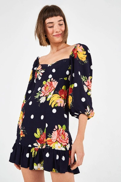 Shop Farm Rio Nanaju Floral Mini Dress In Black Multi