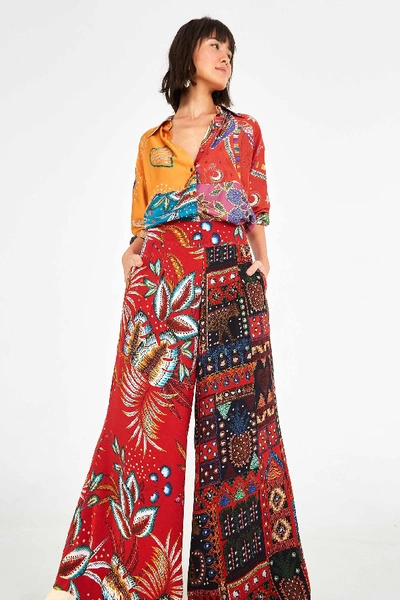 Shop Farm Rio Mystic Red Mixed Print Pants In Red Multi
