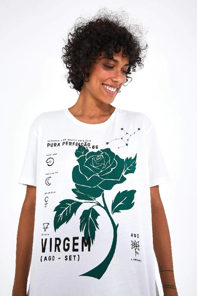 Shop Farm Rio Zodiac Virgo T-shirt In Off-white