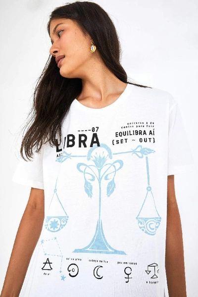 Shop Farm Rio Zodiac Libra T-shirt In Off-white