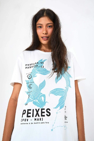 Shop Farm Rio Zodiac Pisces T-shirt In Off-white