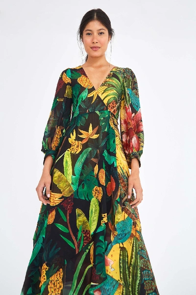 Shop Farm Rio Mixed Print Wrap Dress In Multi