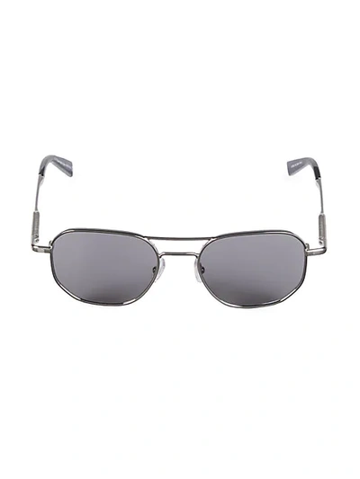 Shop Ermenegildo Zegna 52mm Round Aviator Sunglasses In Grey