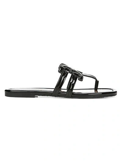 Shop Sam Edelman Cara Patent Leather Thong Sandals In Black