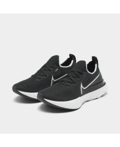 Shop Nike Women's React Infinity Run Flyknit Running Sneakers From Finish Line In Black/white