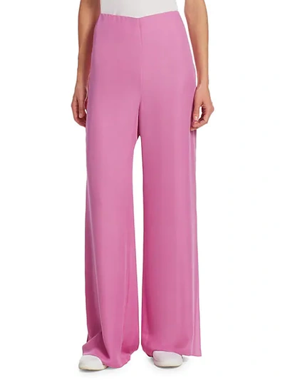 Shop The Row Kiola Wide-leg Silk Pants In Orchid Pink