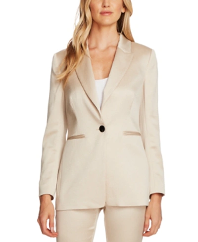 Shop Vince Camuto Seersucker Satin Blazer In Light Stone