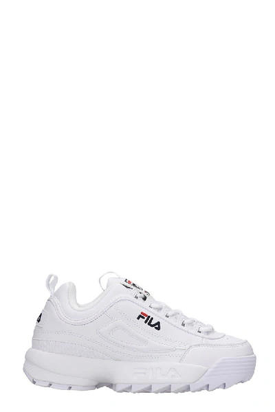 Shop Fila Distruptor Low Sneakers In White Leather