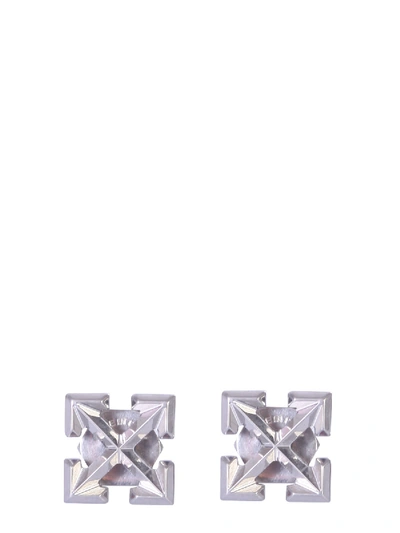 Shop Off-white Mini Arrow Earrings In Argento