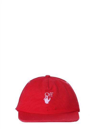 Shop Off-white Baseball Cap In Rosso
