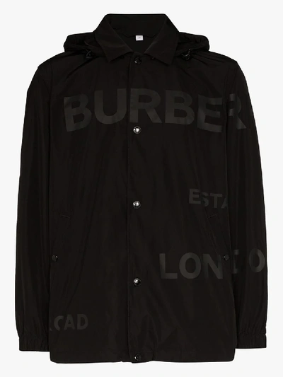 Shop Burberry Ealing Hooded Coach Jacket In Black