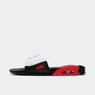 Shop Nike Men's Air Max 90 Slide Sandals In Black/chile Red/white