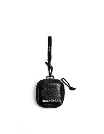 Shop Balenciaga Black Leather Logo Bag