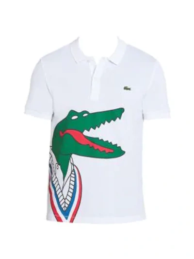 Lacoste Special Limited-edition Croco Series Cotton Polo In White | ModeSens