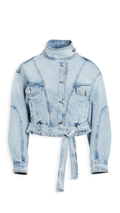 Shop Iro Verona Jacket In Authentic Blue Denim