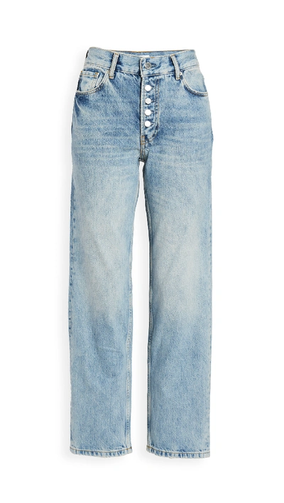 Shop Anine Bing Etta Jeans In Light Blue