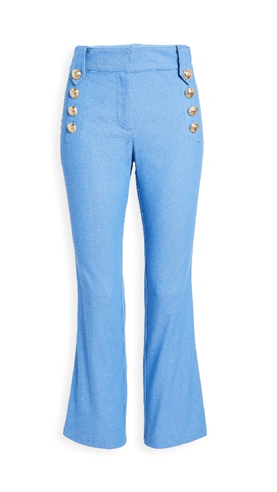 Shop Derek Lam 10 Crosby Robertson Cropped Flare Trousers In Blue