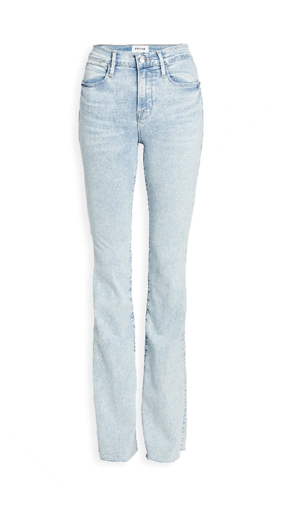 Shop Frame Le High Flare Raw Edge Jeans In Pali