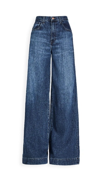Shop J Brand Thelma High Rise Super Wide Leg Jeans In Saltwater