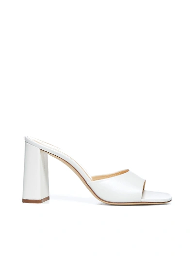 Shop By Far Sandals In White Pearl Shine