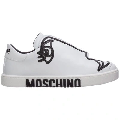 Shop Moschino Womans Drawing Sneakers In Rosa
