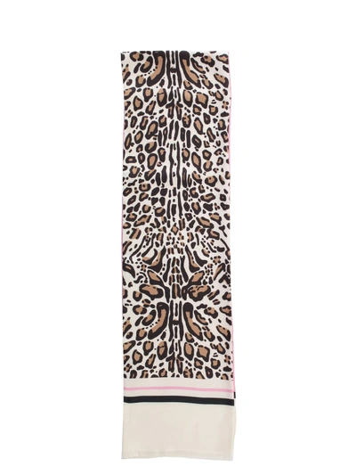 Shop Haider Ackermann Printed Scarf W/fringes In Marsouin Pink