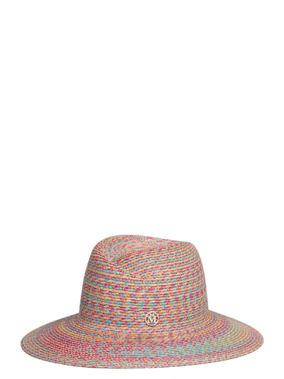 Shop Maison Michel Virginie Paper Fedora Hat In Multicolour