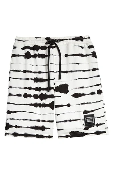 Shop Burberry Alberto Zebra Sweat Shorts In Black/ White Pattern