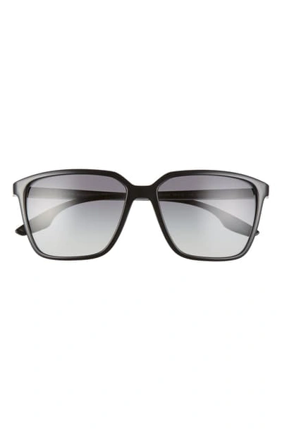 Shop Prada 58mm Square Sunglasses In Black/ Grey Gradient