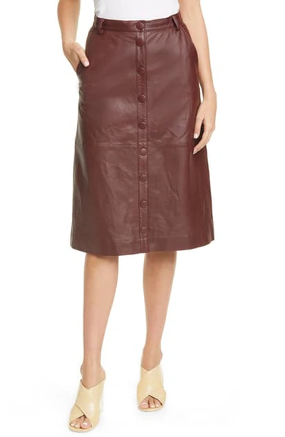 Shop Remain Birger Christensen Bellis Leather Skirt In Port Royal