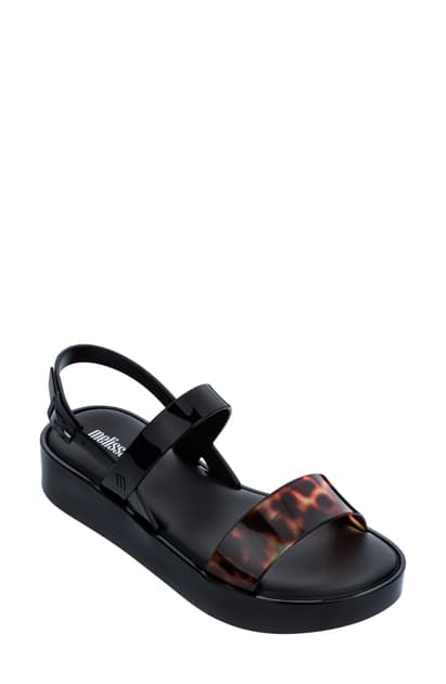 black rubber platform sandals