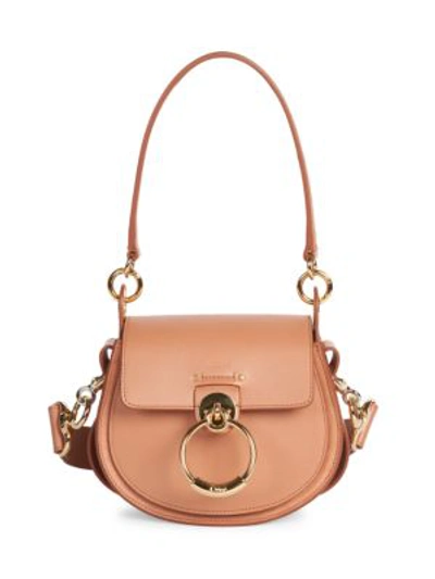 Shop Chloé Women's Small Tess Leather Saddle Bag In Muted Brown