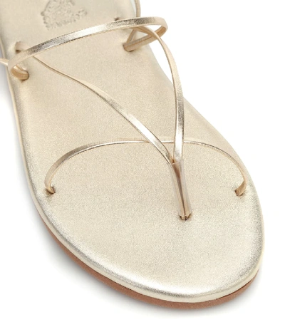 Shop Ancient Greek Sandals String Metallic Leather Sandals