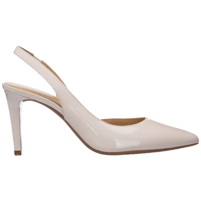 Shop Michael Kors Women's Leather Pumps Court Shoes High Heel Lucille In Beige