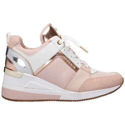 Michael Kors Women's Shoes Leather Trainers Sneakers Georgie In Pink |  ModeSens
