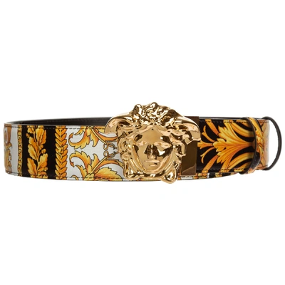 Shop Versace Men's Genuine Leather Belt  Le Pop Classique In Black