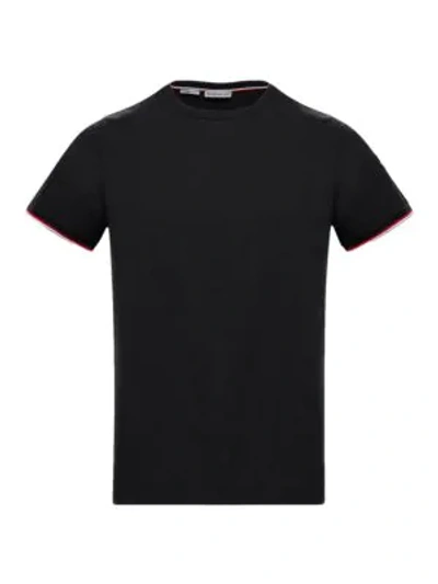 Shop Moncler Tipping Jersey T-shirt In Black