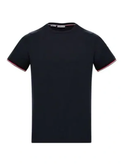 Shop Moncler Men's Tipping Jersey T-shirt In Navy