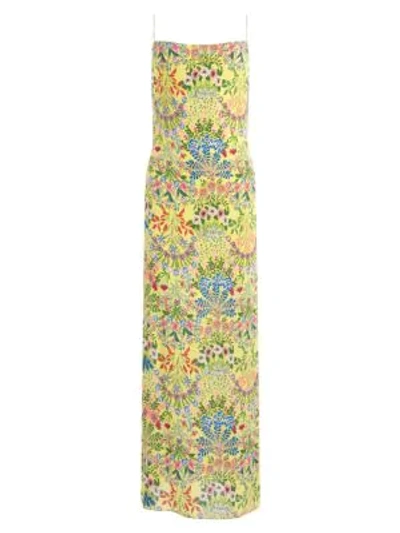 Shop Alice And Olivia Harmony Floral Slip Dress In Wildflower Daffodil