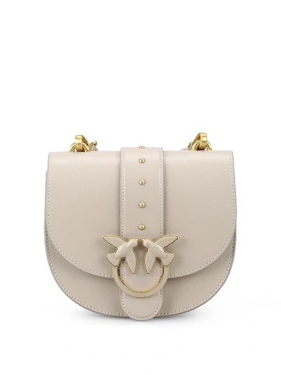 Shop Pinko Round Love Simply Bag In Taupe