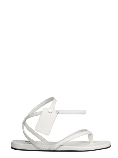 Shop Off-white Zip Tie Flat Sandal In White